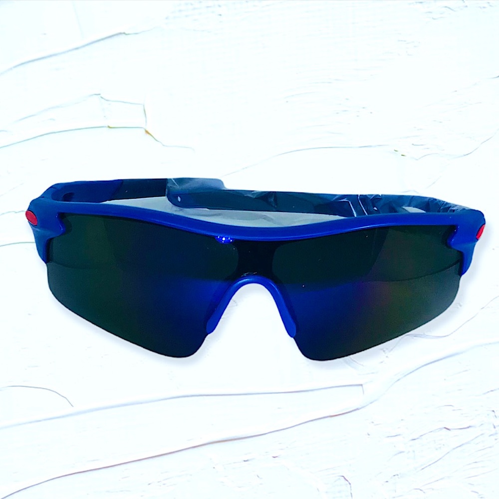 Blue & Red Mirrored Sport Sunglasses UV400